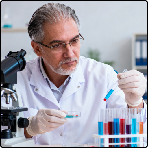 Portret van een wetenschappelijk expert in een professionele setting