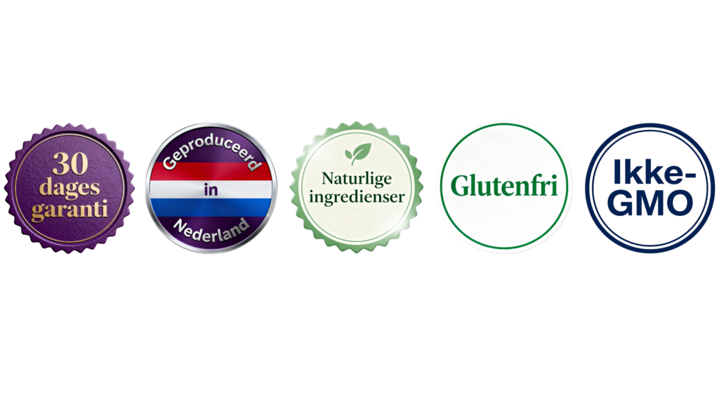 Kvalitetsmærker for TestoLink kosttilskud – 30 dages garanti, produceret i Europa, naturlige ingredienser, glutenfri og ikke-GMO